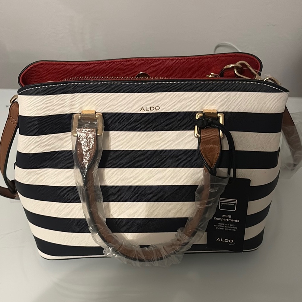 ALDO Black and White Striped Women's Bag
